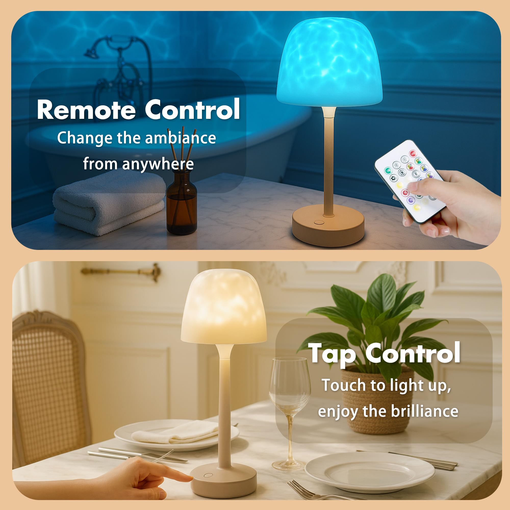 Lazukes shower lamp with touch control stays usable when hands are wet.