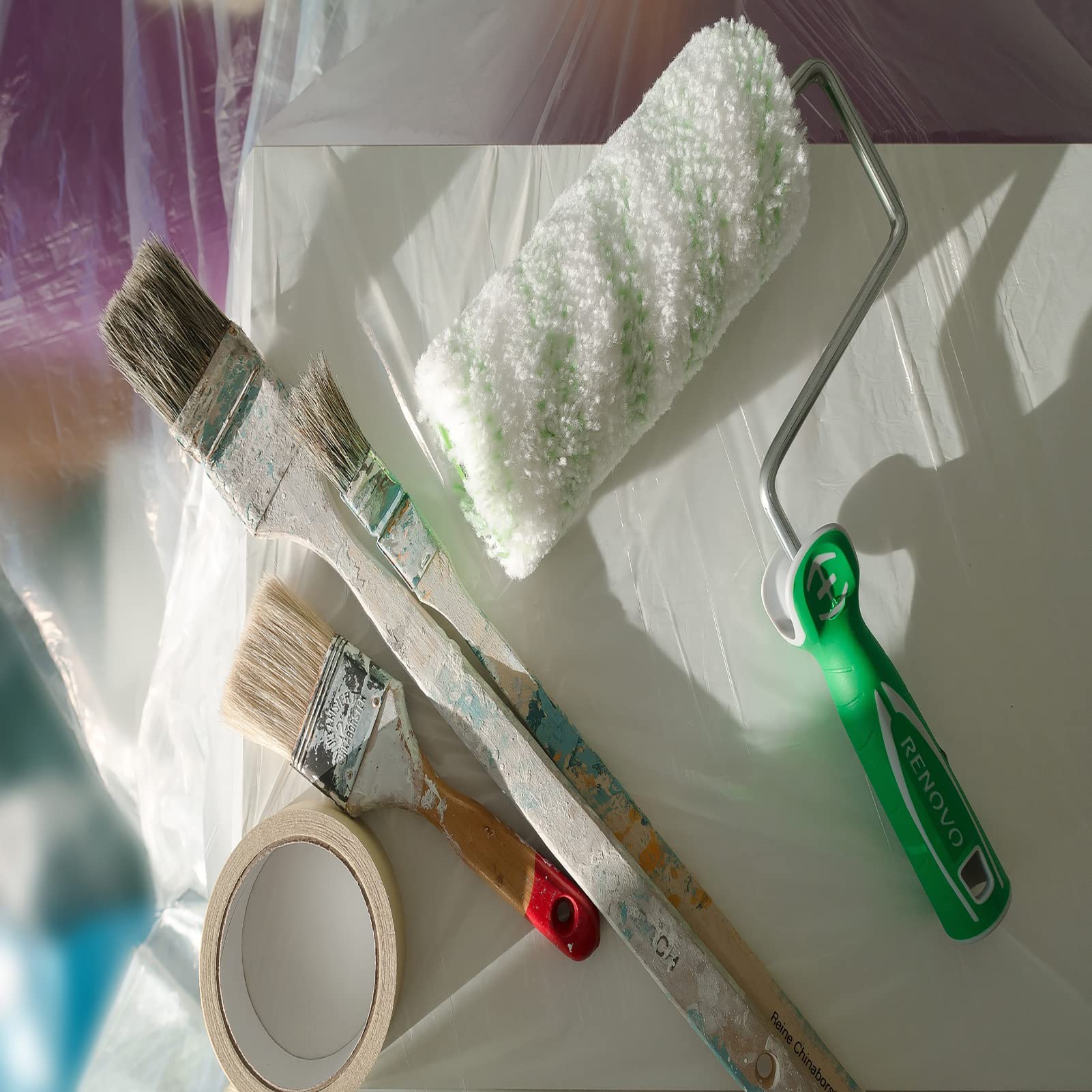 Hand tearing Lazybug Studio masking tape with ease during setup