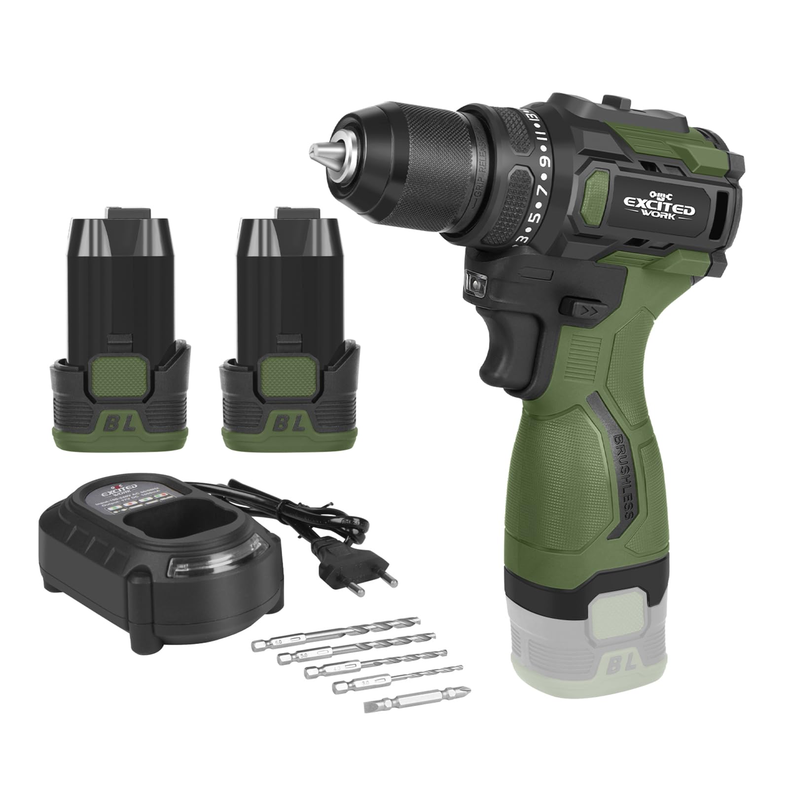 LAZYLAND 17V drill body with ergonomic grip for precise control.