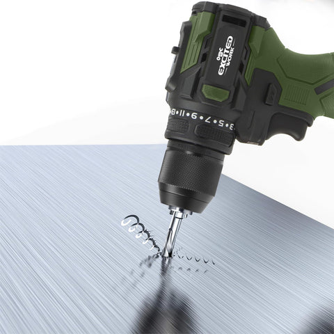 LAZYLAND 17V drill in action in a garage setting.