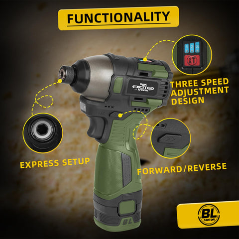 LAZYLAND 17V screwdriver close-up on quick bit changes for efficiency