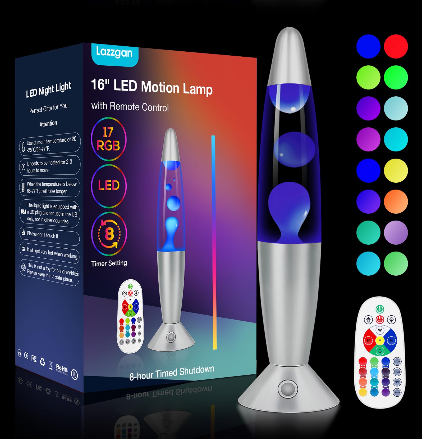 Lazzgan bulb-free motion lamp; low maintenance ambient lighting.