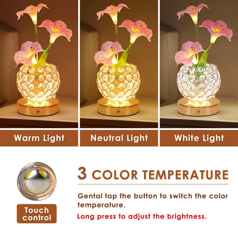 Lazzgan Crystal Flower Pot LED adds a decorative focal point on desks