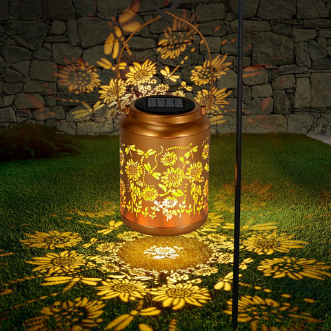 Lazzgan decorative metal veneer sunflower lantern detail