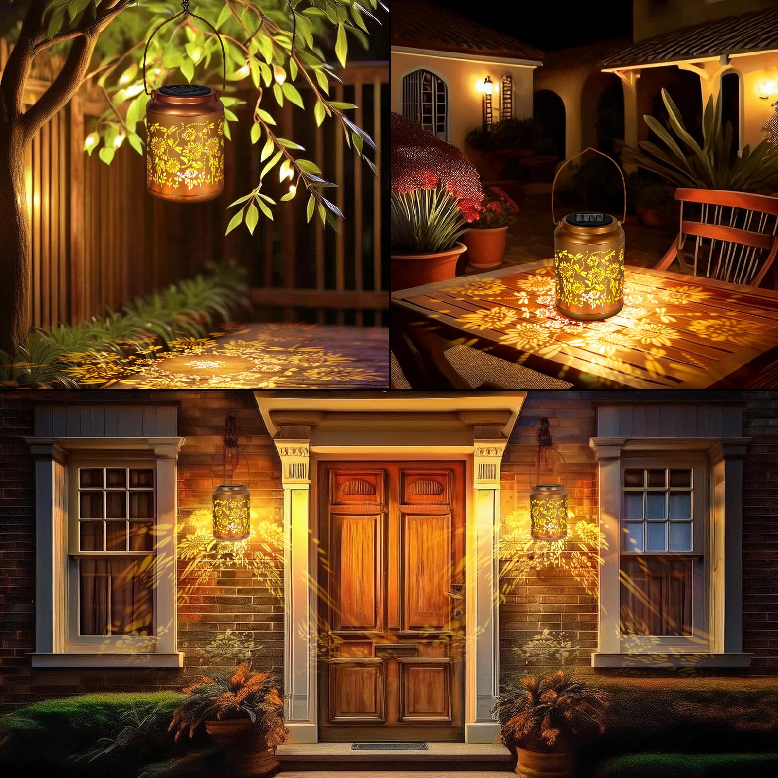 Lazzgan sunflower lantern decorative garden decor for porch
