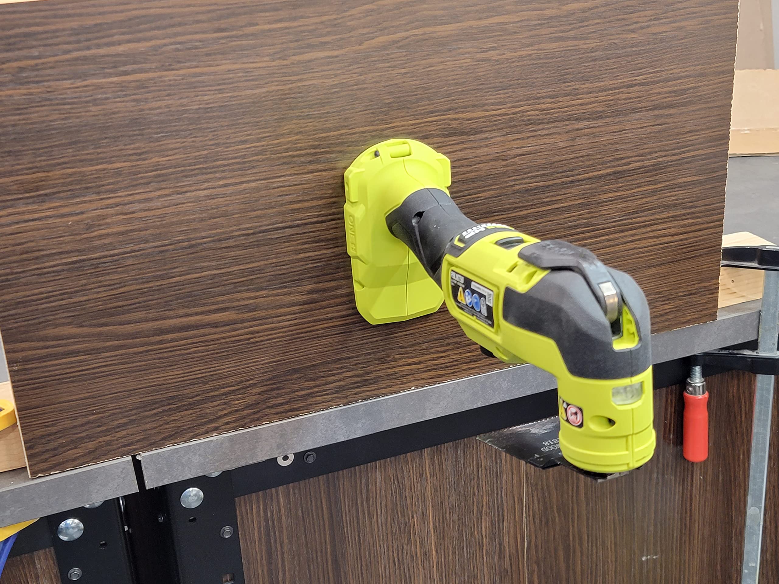 L&B 3D Ryobi 18V durable-mount materials ensure long-lasting workshop organization