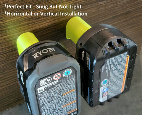 L&B 3D Ryobi 18V tool mount closeup showcases durable material and precise fit