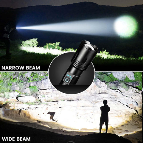 LBE 2-pack of flashlights with built-in batteries for convenience.