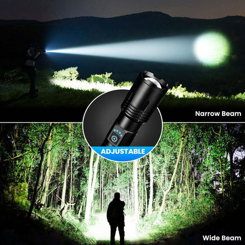 LBE flashlight with rugged aluminum body and non-slip grip.