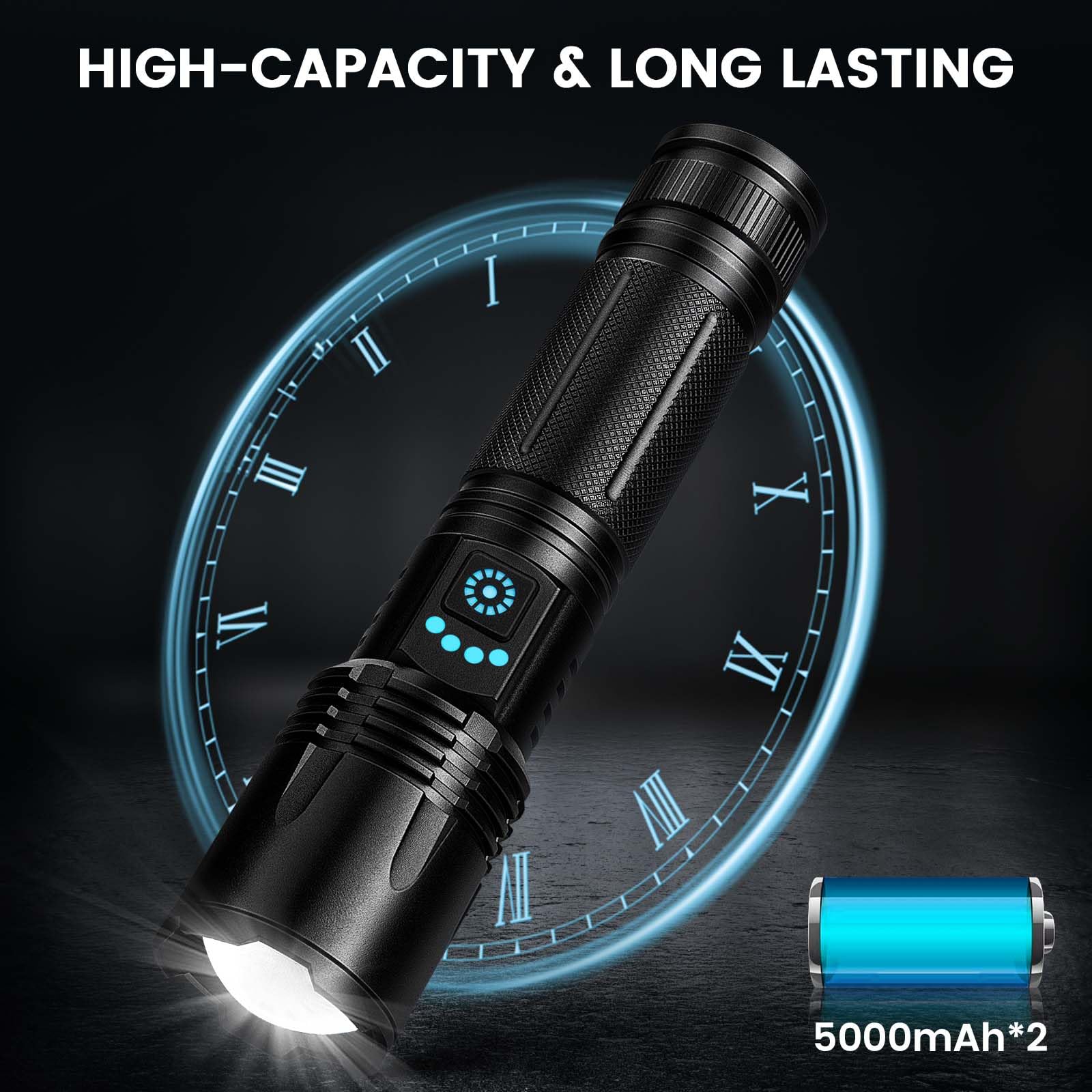 LBE flashlight IPX7 waterproof for rain and wet conditions.