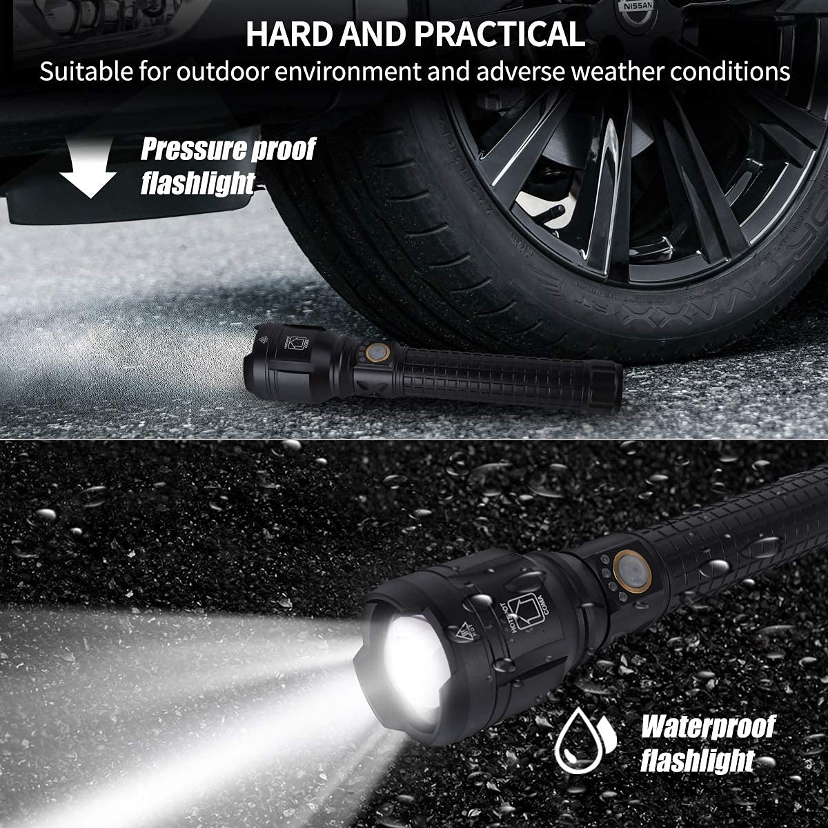LBE 5 mode operation supports bright, medium, low, strobe, and SOS