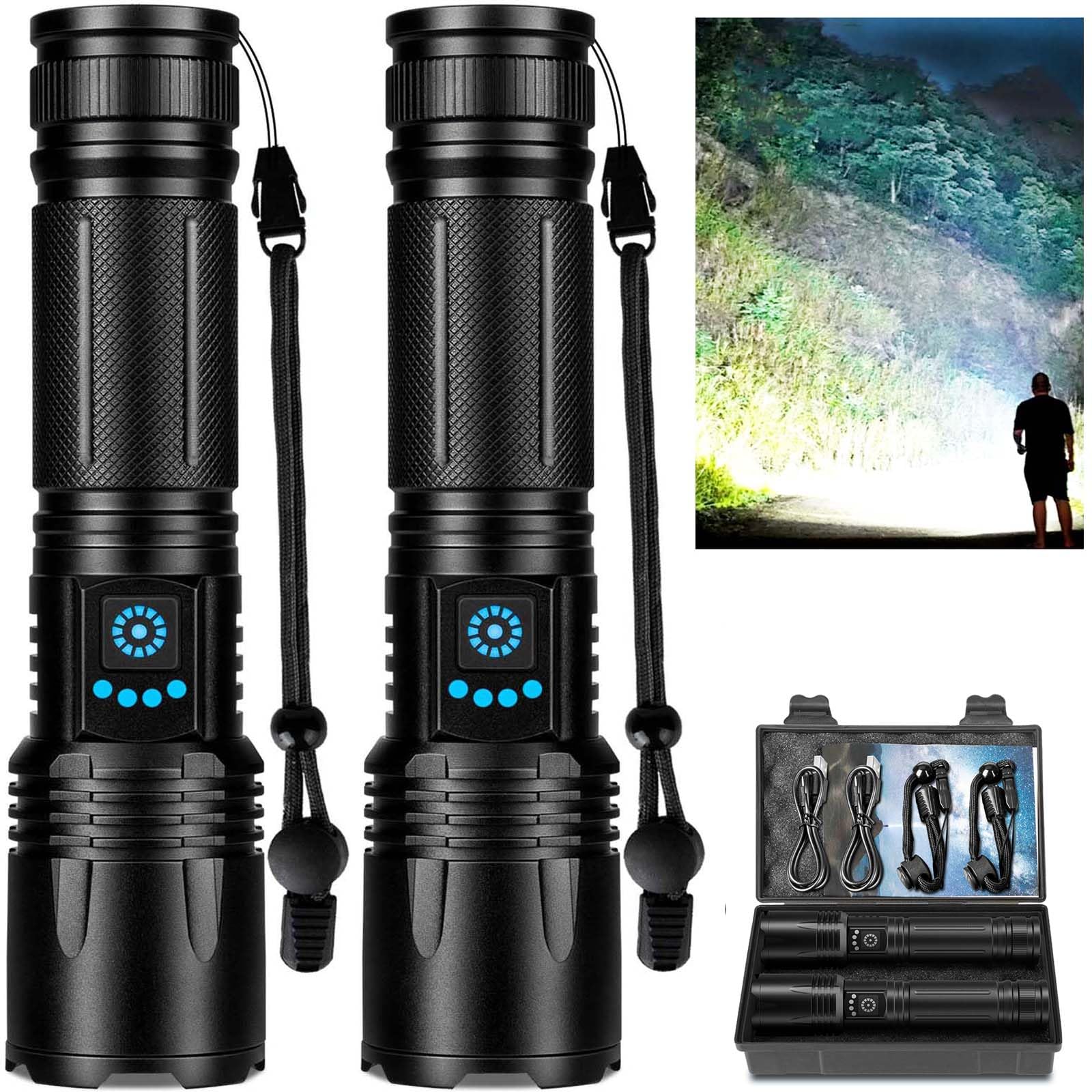 LBE Rechargeable Flashlight with 99k-lumen beam for large outdoor spaces.
