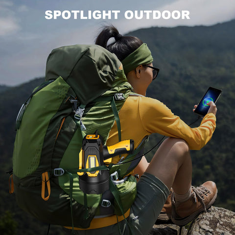 LBE Rechargeable Spotlight rugged build and IPX6 rating for outdoors.
