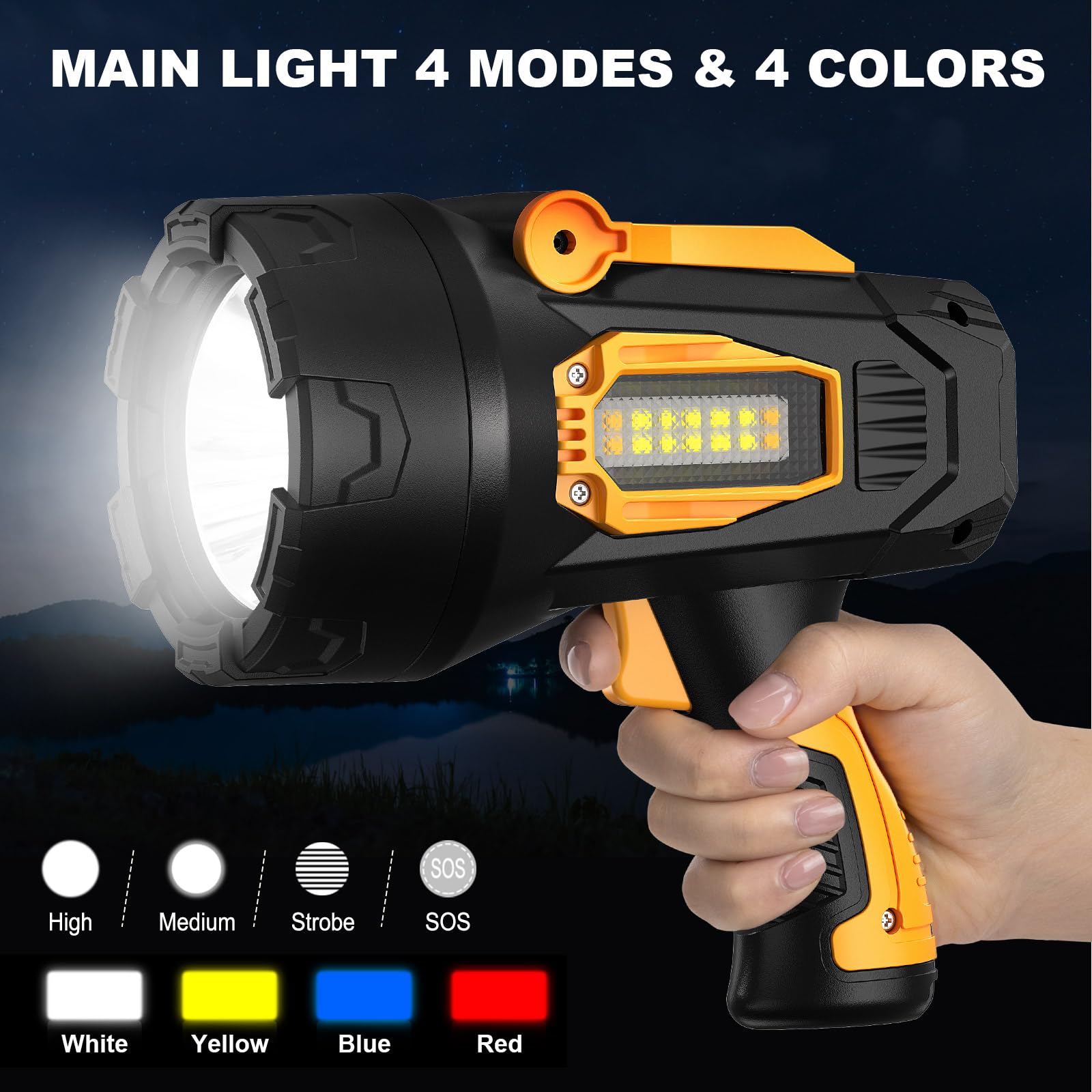 LBE Rechargeable Spotlight red filter supports night signaling and wildlife-friendly lighting.