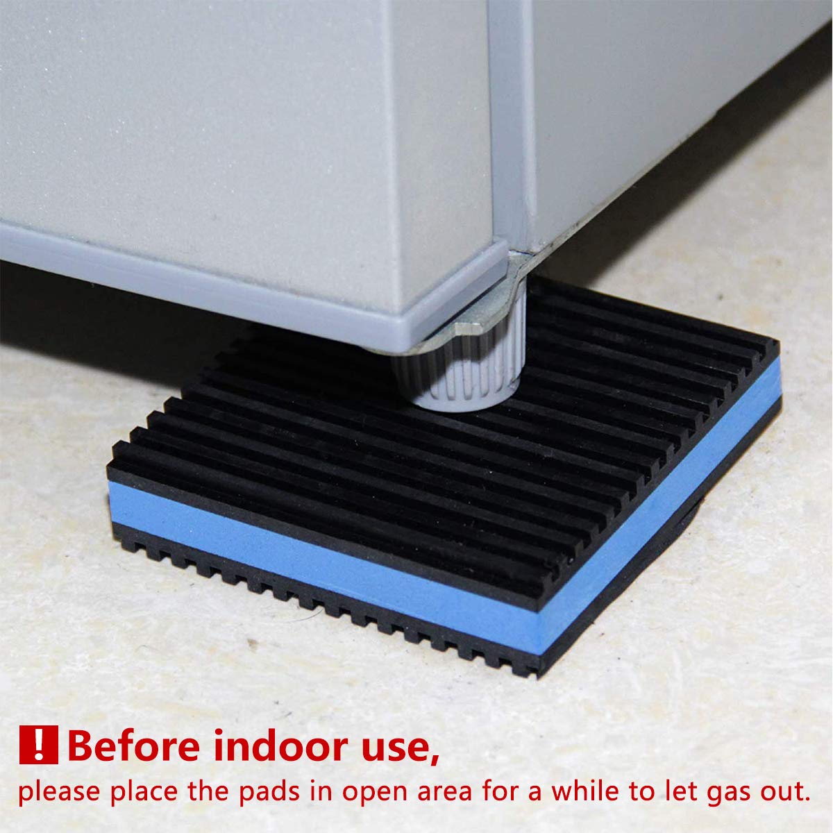 LBG Products anti-vibration pads in HVAC application illustrate reduction of noise