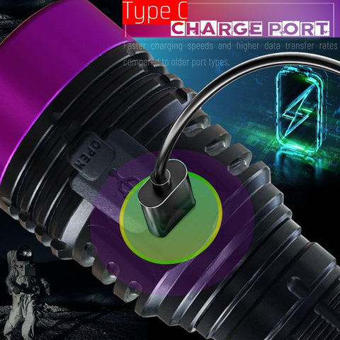 LBJD Blacklight UV Flashlight removable battery option for flexible charging routines.