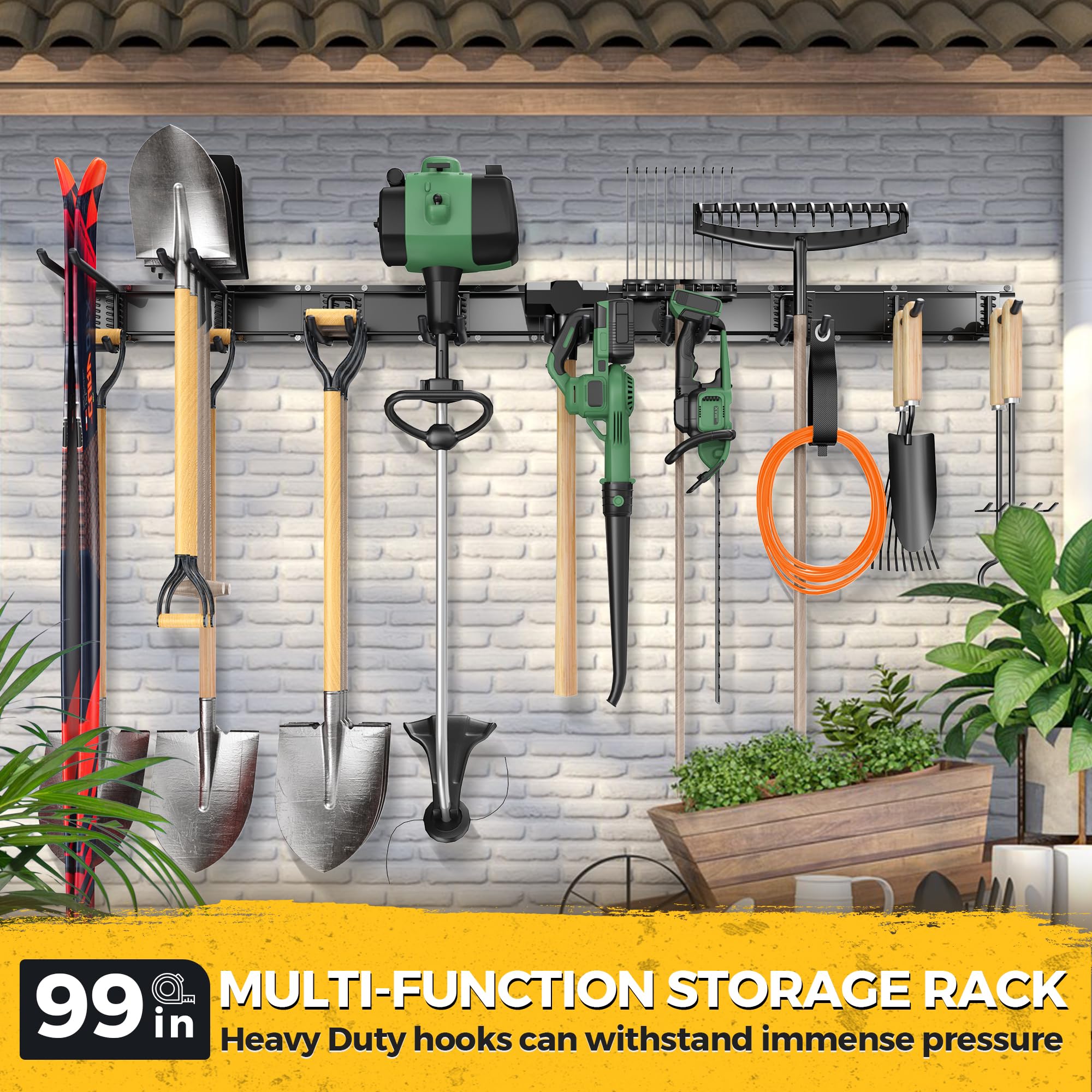 LBT adjustable rails show flexible layout for garden gear.
