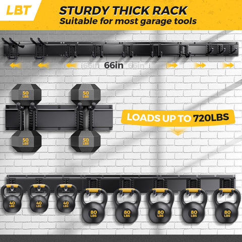 LBT adjustable rail system enables customizable, space-efficient layouts.