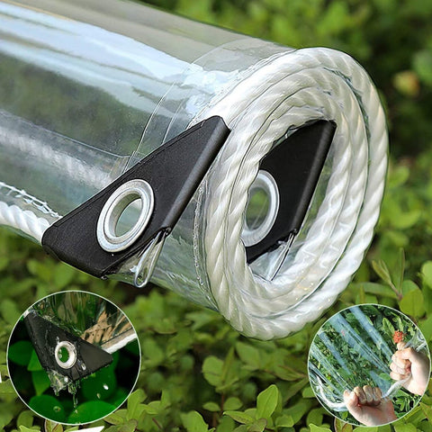 LCKFFYD Clear Tarp 6x6 overview provides transparent coverage for versatile outdoor use.