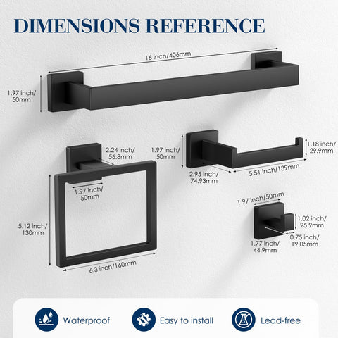 Lckppt wall-mounted bathroom accessories bring a clean, space-saving look.