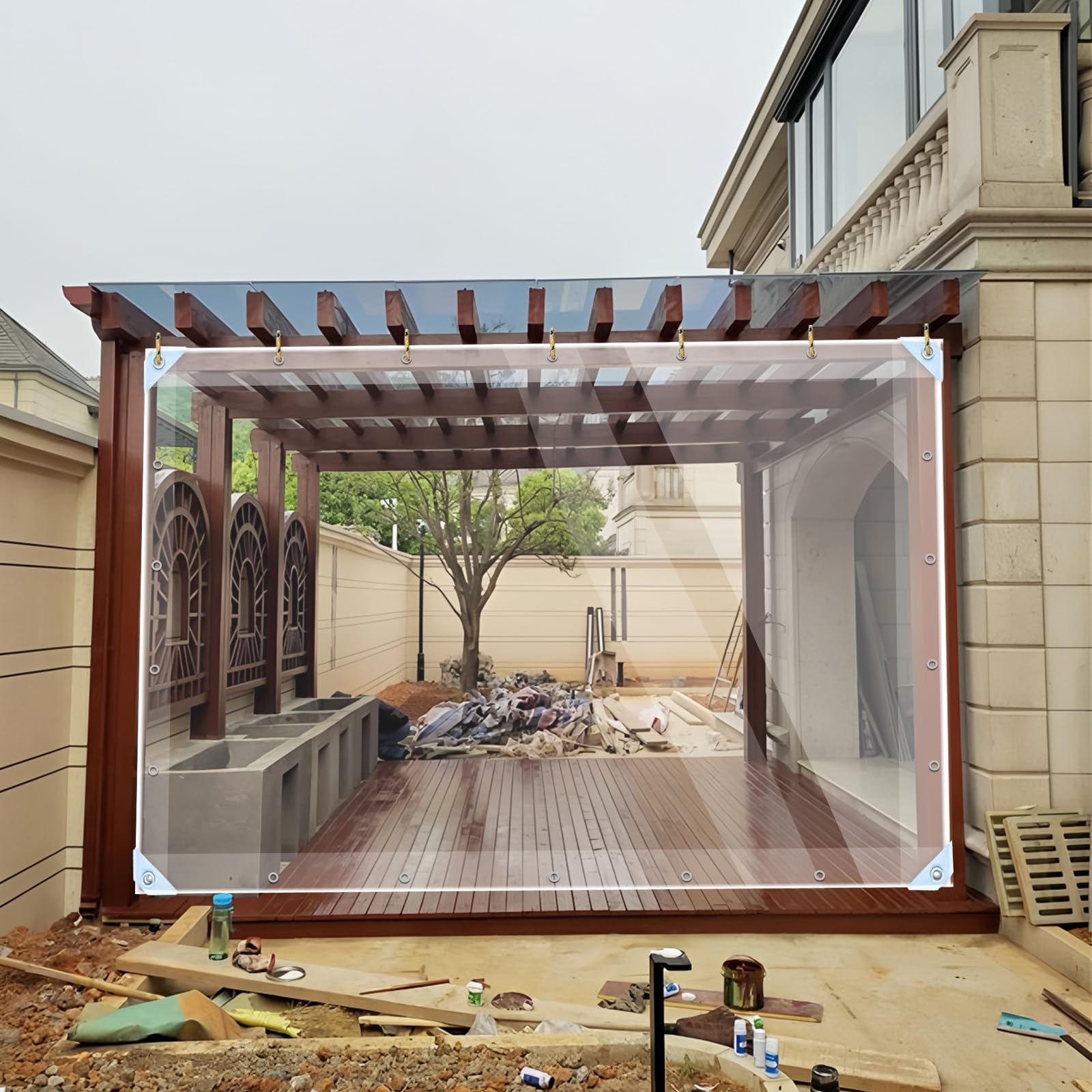 LC&QS multi-use tarp for indoor-outdoor protection of items.