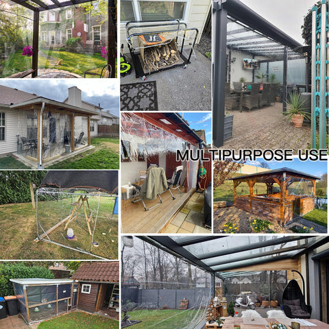 LC&QS Outdoor tarp for patios, gardens, and terraces.