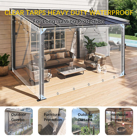 LC&QS Transparent tarp; 99.99% clarity for light spaces.