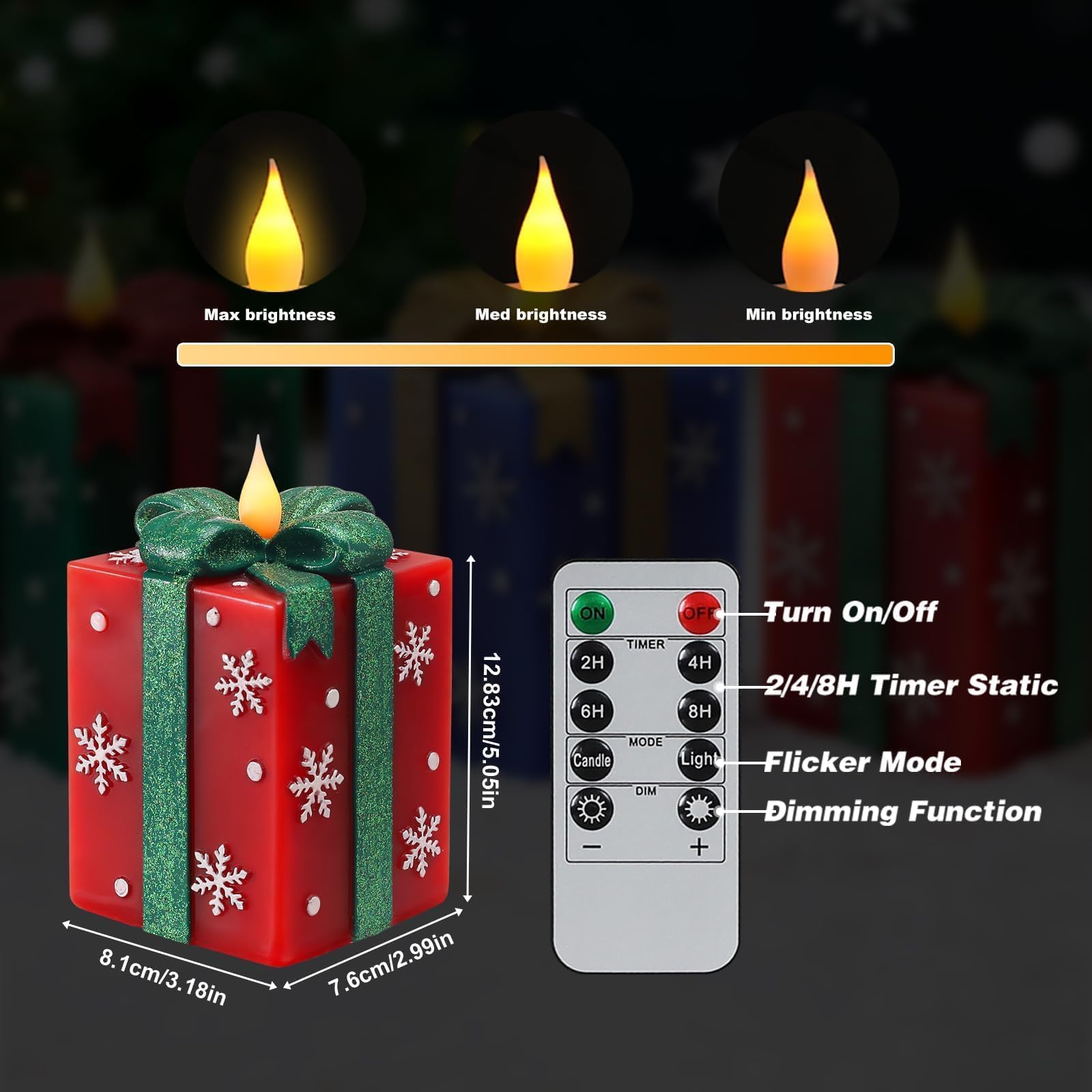 LCZLUMIPRO hand-painted green wax candle for holiday charm