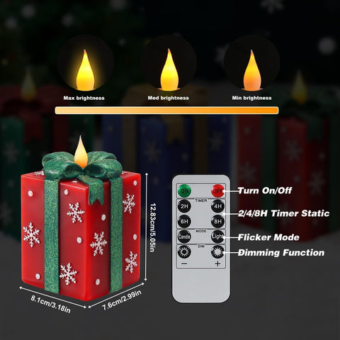 LCZLUMIPRO hand-painted green wax candle for holiday charm
