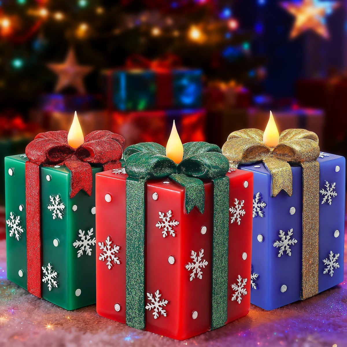 LCZLUMIPRO hand-painted red wax candle for festive ambience