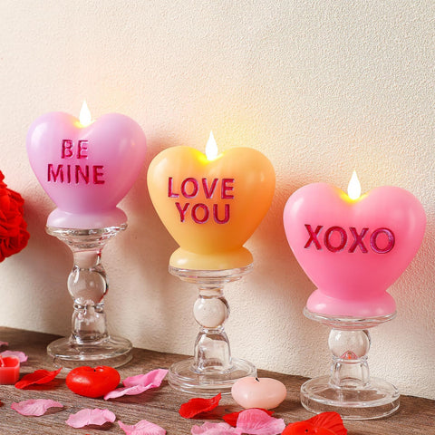 LCZLUMIPRO Heart Candle Centerpiece adds elegant focal point to tables.