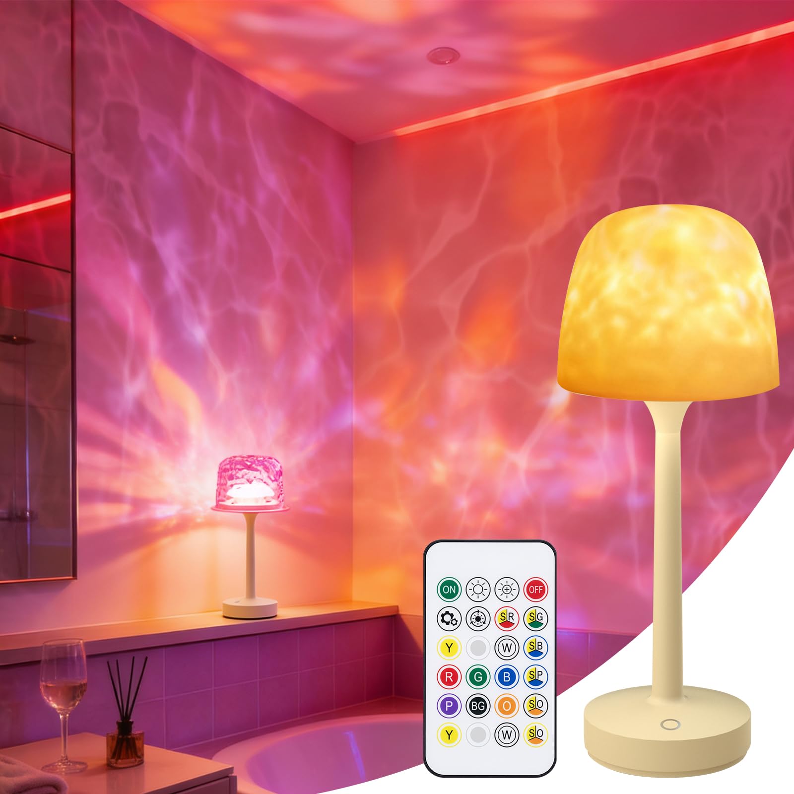 LCZYUYU ocean wave projector lamp in shower creating calming wall lighting