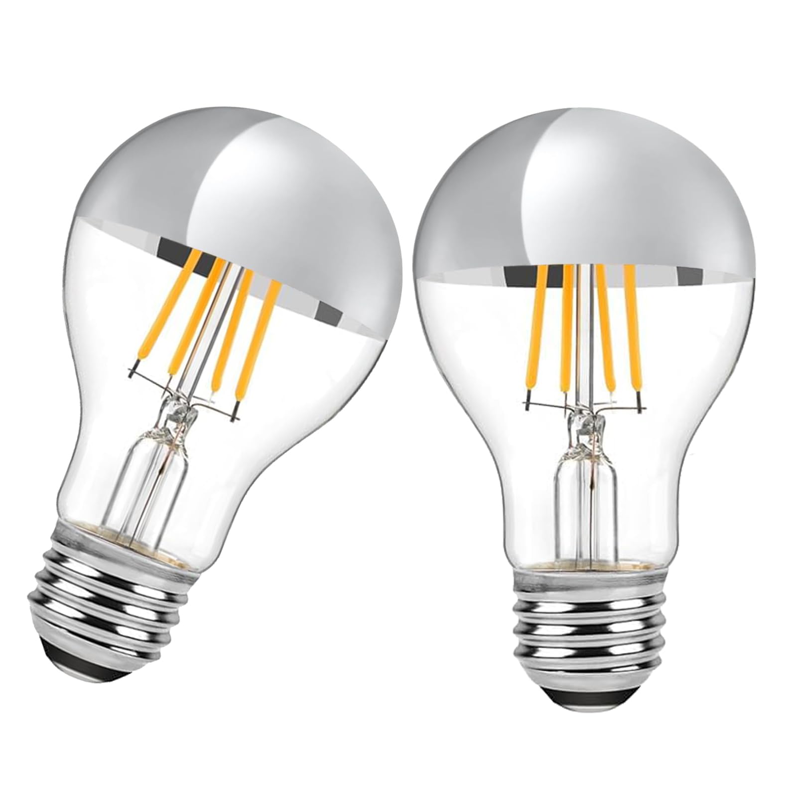 LDCHIUEN half-chrome LED bulb with clear glass for vintage ambiance and glare diffusion.