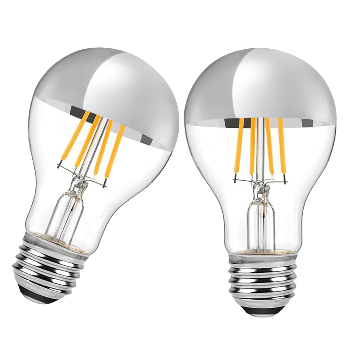LDCHIUEN half-chrome LED bulb with clear glass for vintage ambiance and glare diffusion.