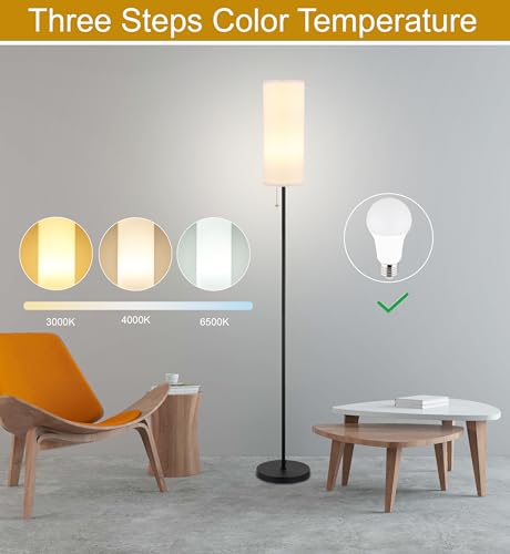 Ldeco floor lamp in bedroom with white shade for warm ambience.