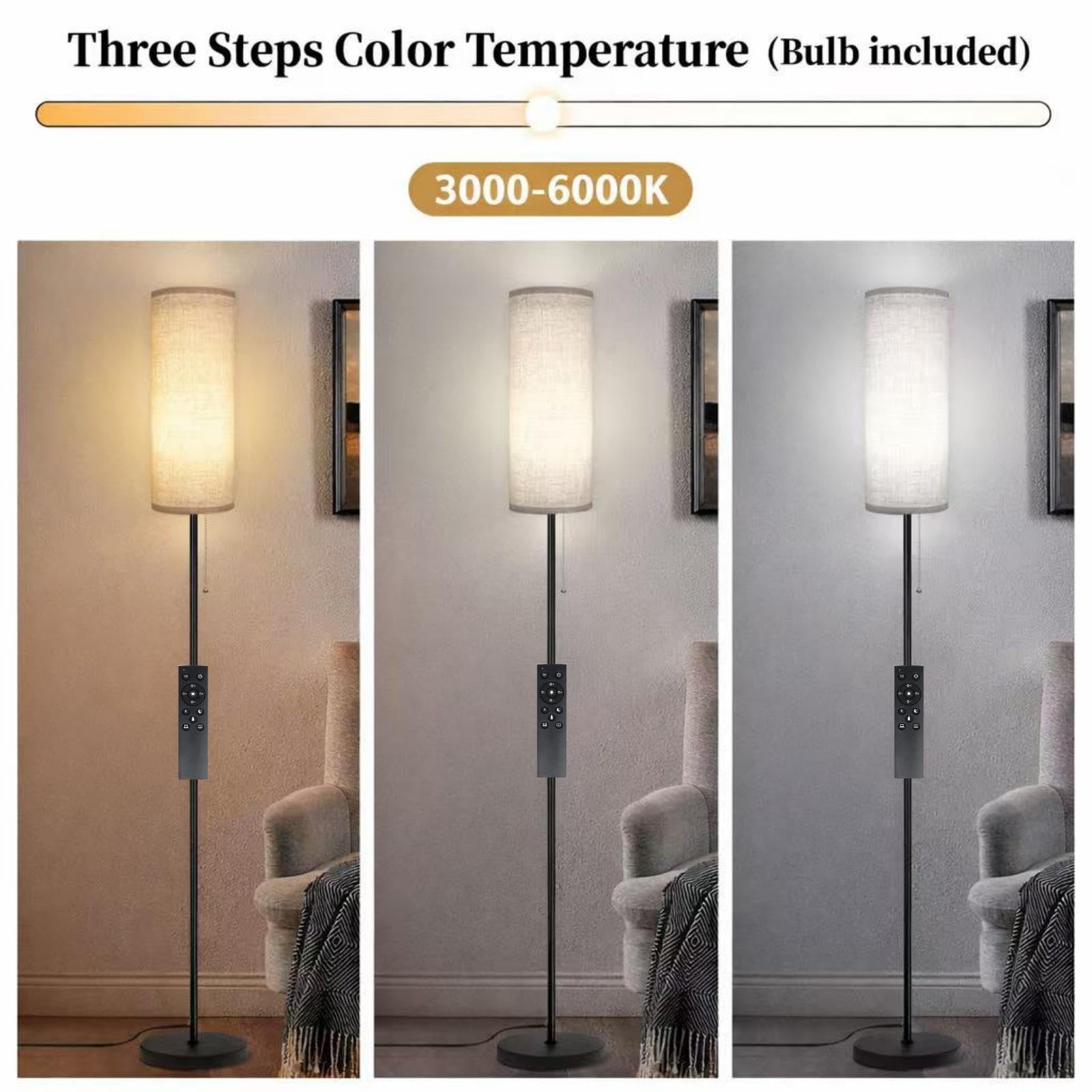 Ldeco lamp chain switch enables stepless color temperature adjustments for any mood.