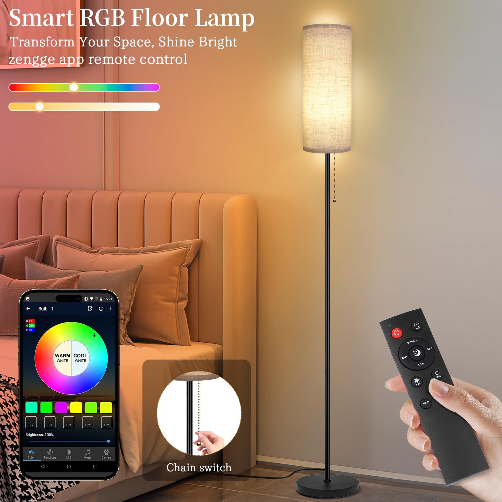 Ldeco floor lamp easy to assemble without tools in minutes
