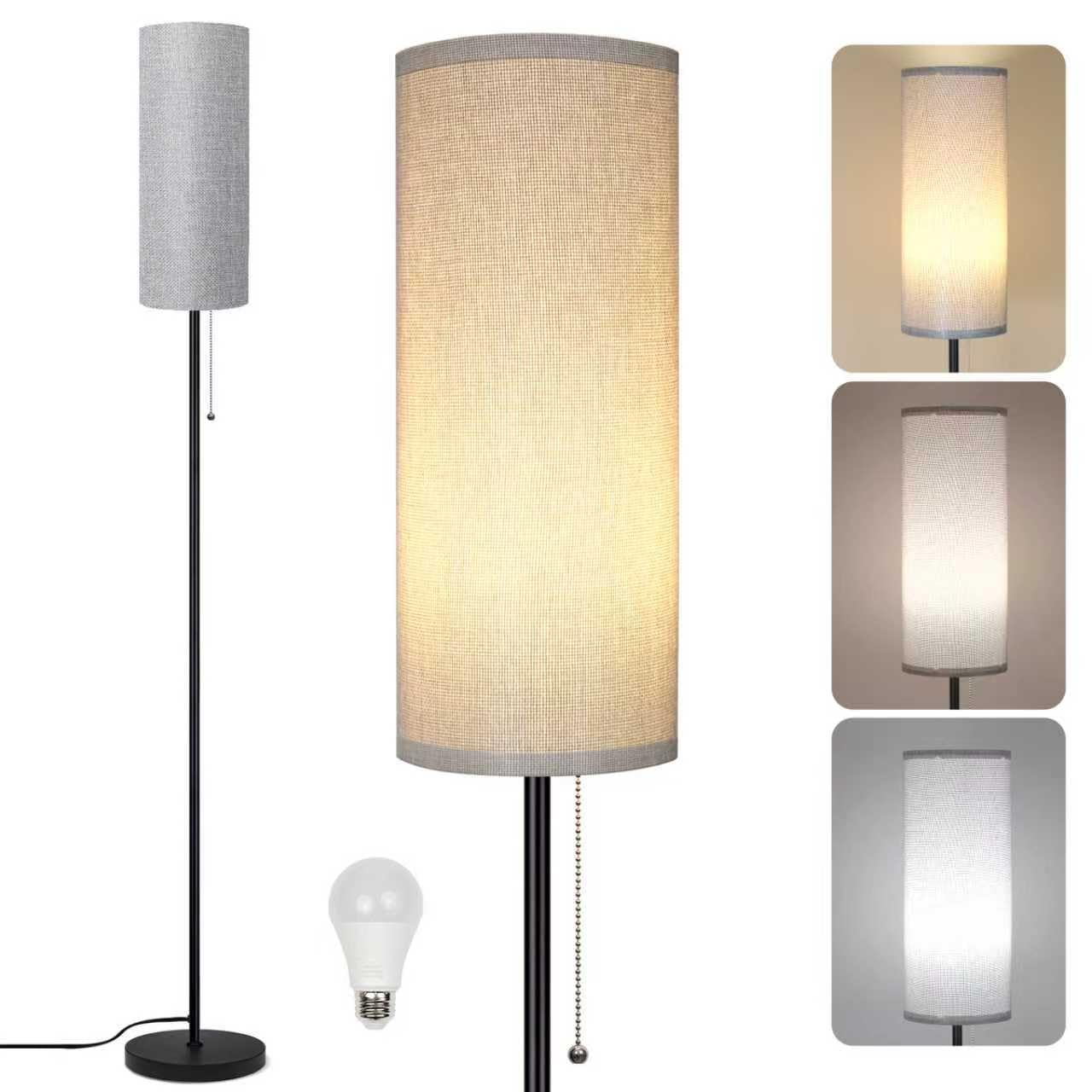 Ldeco floor lamp with gray shade ideal for reading and relaxing