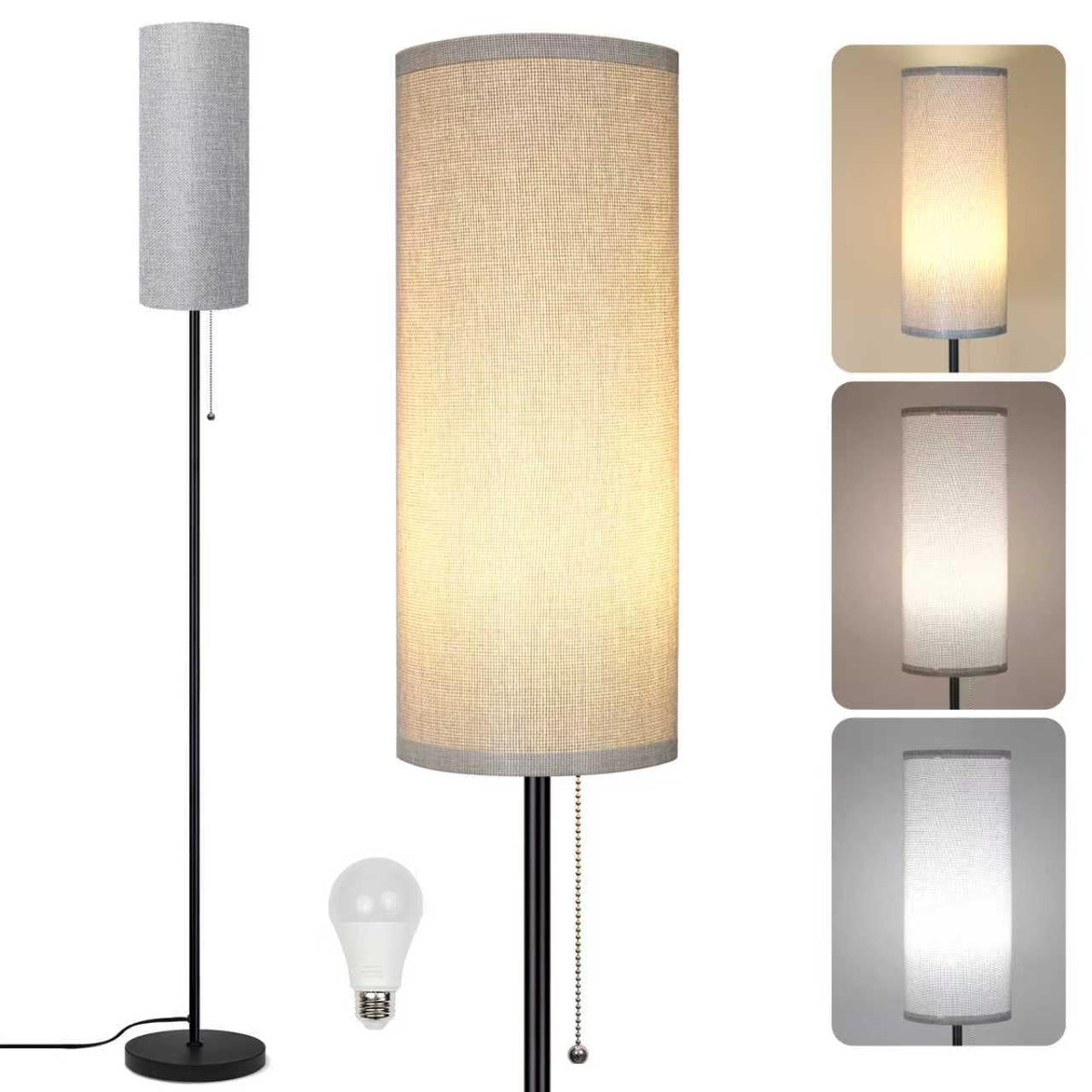 Ldeco floor lamp with gray shade ideal for reading and relaxing