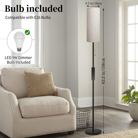 Ldeco floor lamp heavy base provides stability for safe placement in busy spaces.