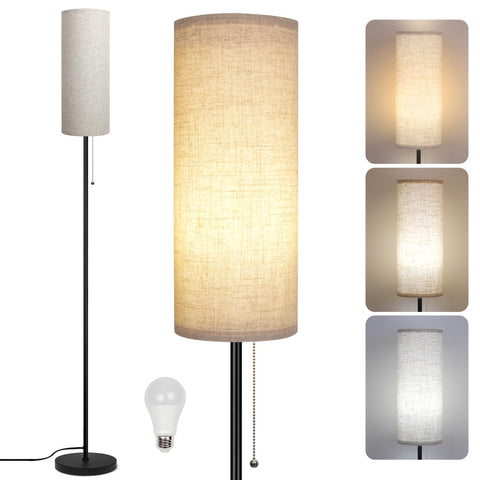 Ldeco floor lamp with beige shade enhances living room ambiance and reading light