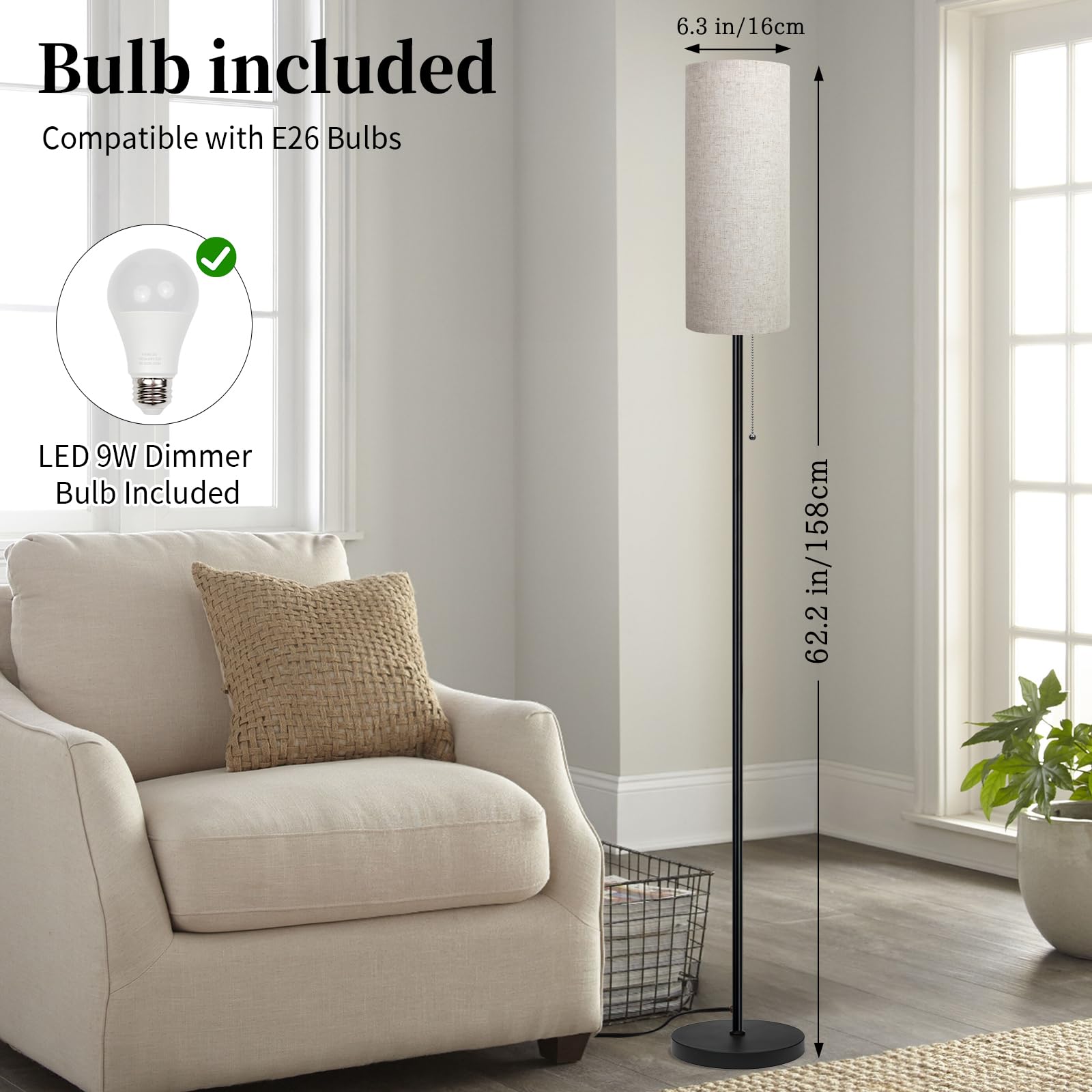 Ldeco minimalist tall lamp stands elegantly in a modern living area