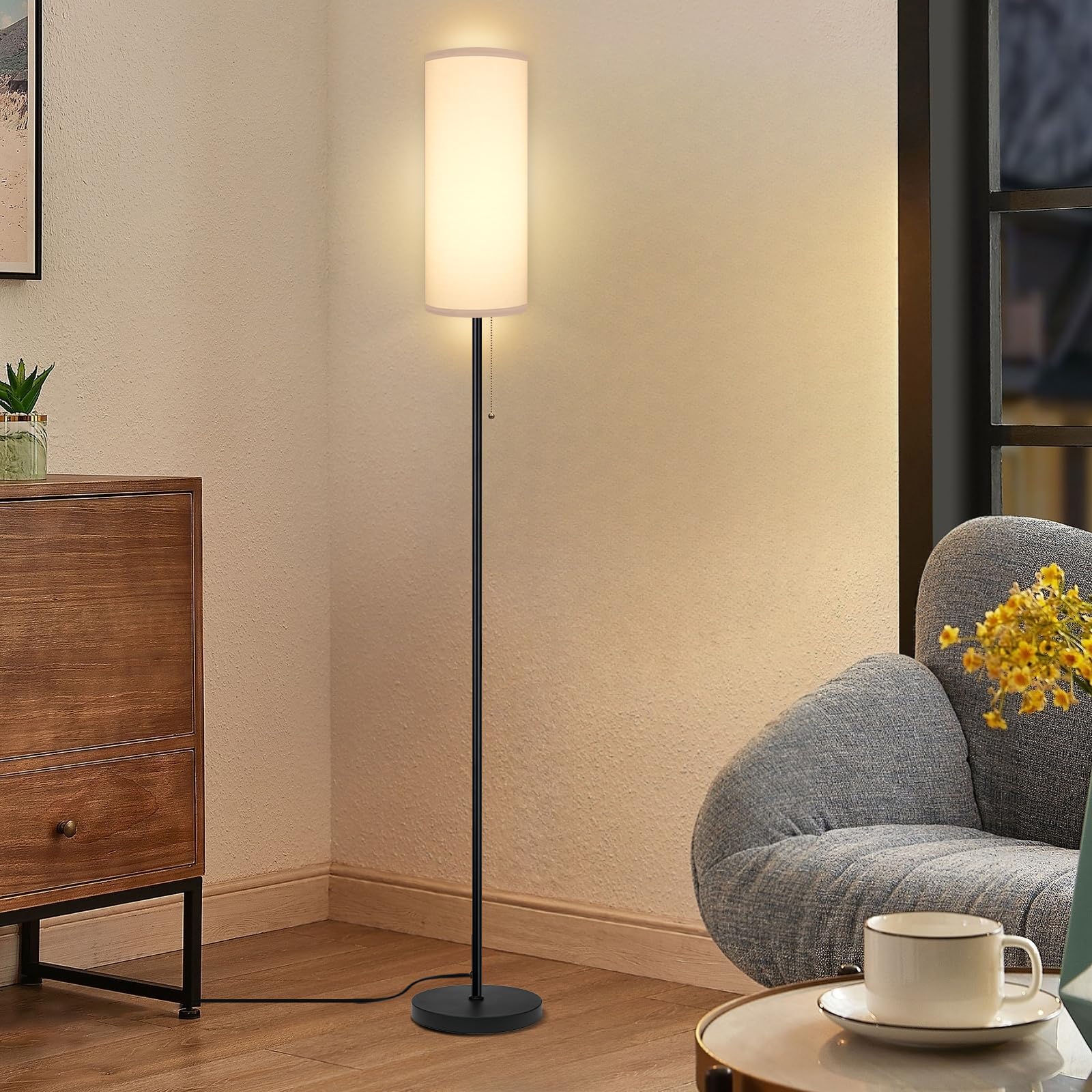 Ldeco white shade lamp with adjustable color temperature for any task.
