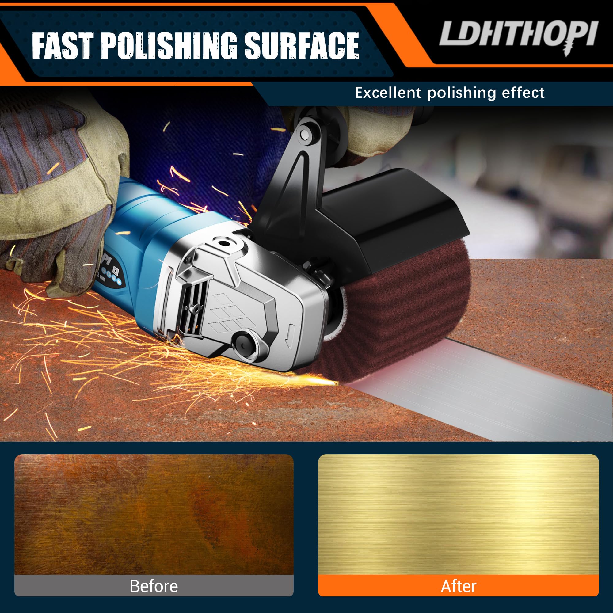 LDHTHOPI 1800W copper motor close-up shows powerful polishing capability