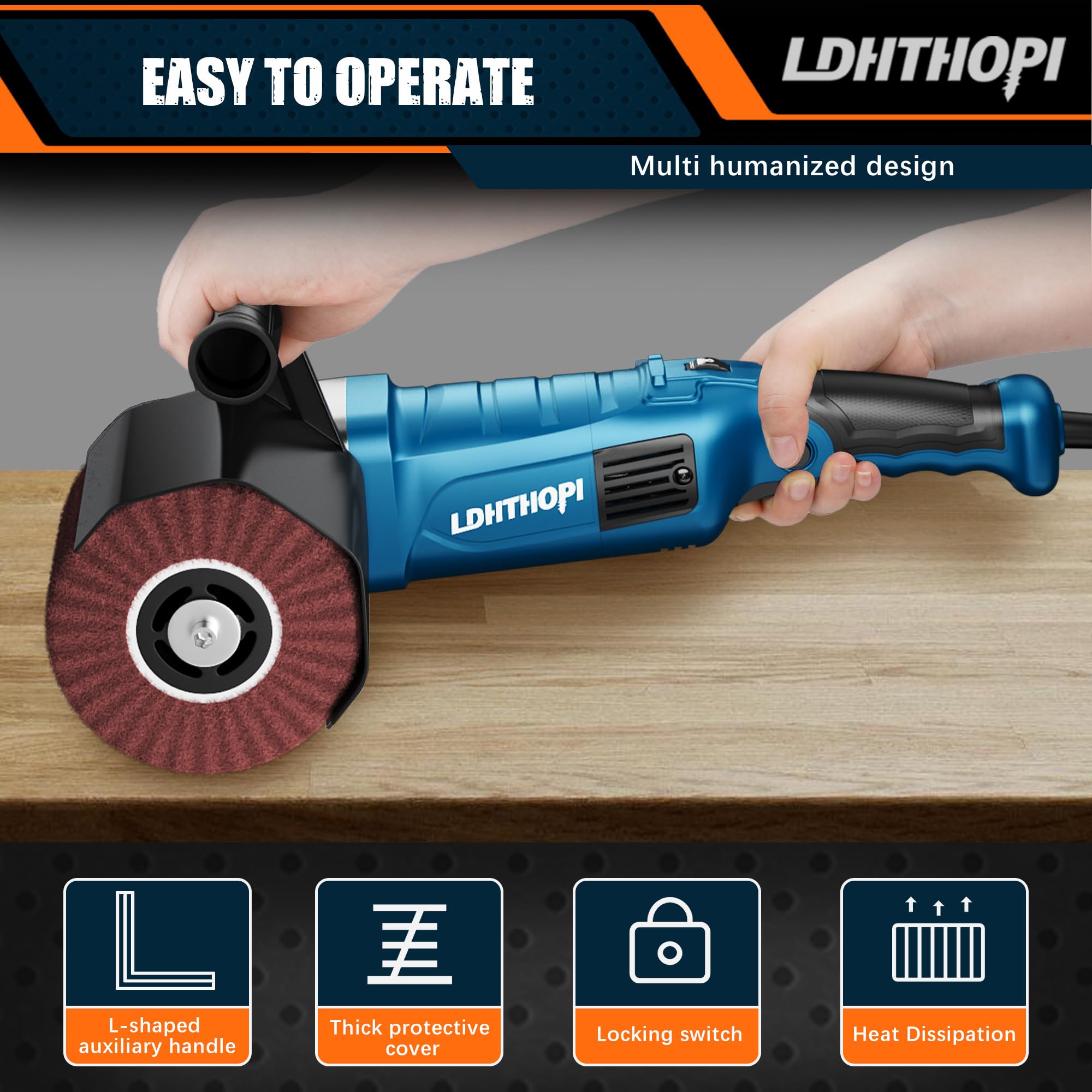 LDHTHOPI anti-slip handle and dust cover ensure stable operation