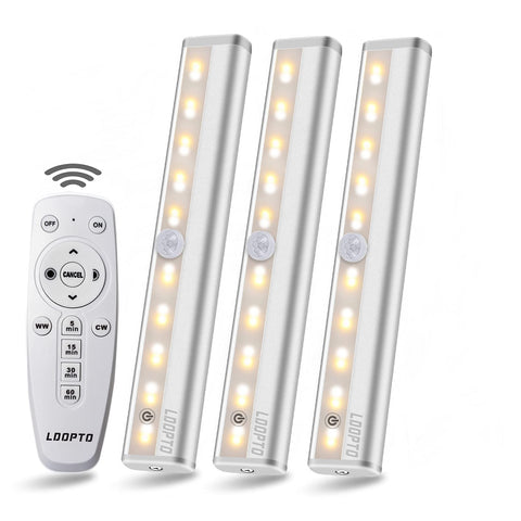 LDOPTO battery under-cabinet light with remote for easy kitchen illumination.
