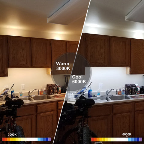 LDOPTO under-cabinet dimmable light shows warm, neutral, and cool white options.