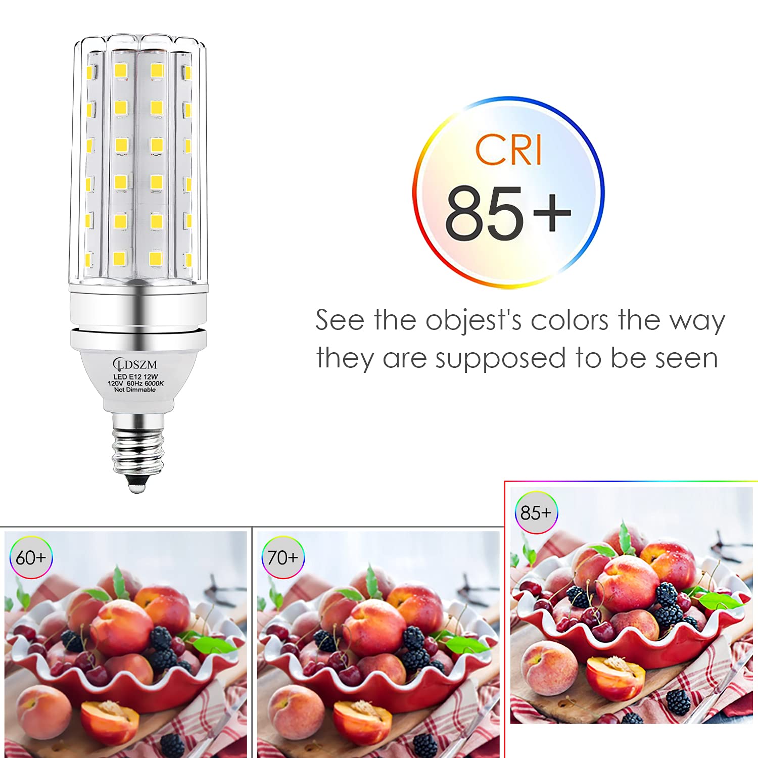 LDSZM pack of 3 E12 LED corn bulbs for easy replacement.