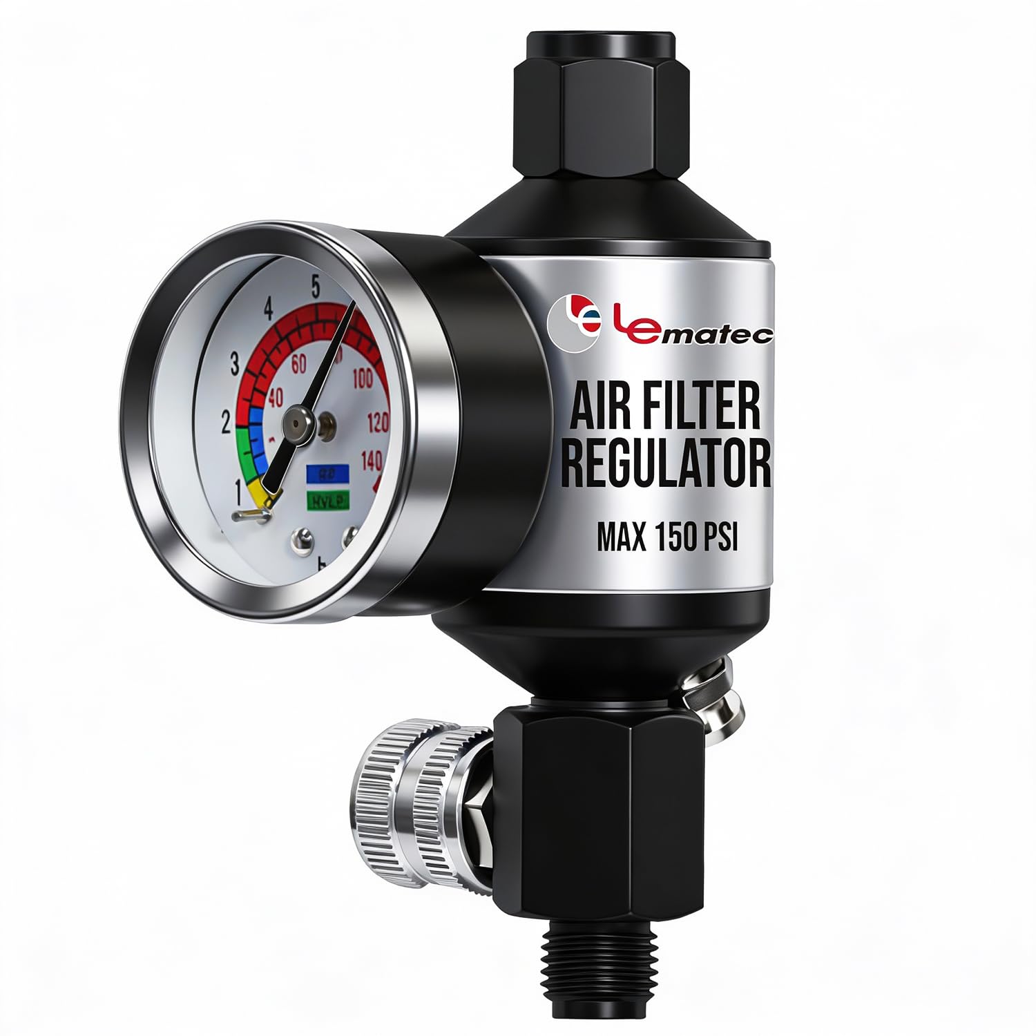 LE LEMATEC AI303-R1 front view with gauge enables precise airflow control