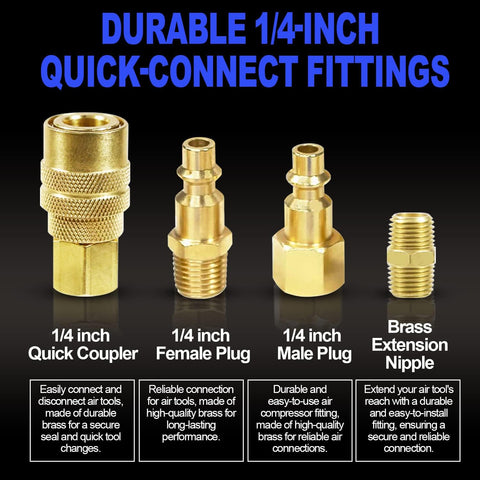 Dual connectors enable flexible routing to multiple tools from a single compressor.
